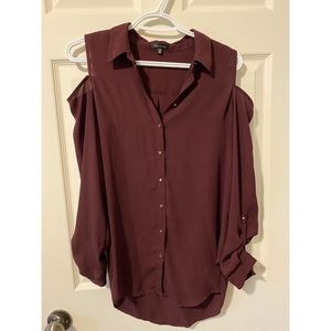 Dynamite purple shoulder cutout tunic